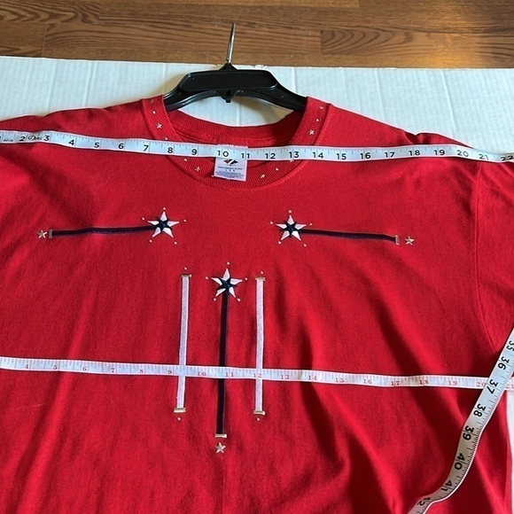 Shipshe-L-Patriotic denim L/S button-down Shirt with matching T-shirt. - Picture 16 of 16